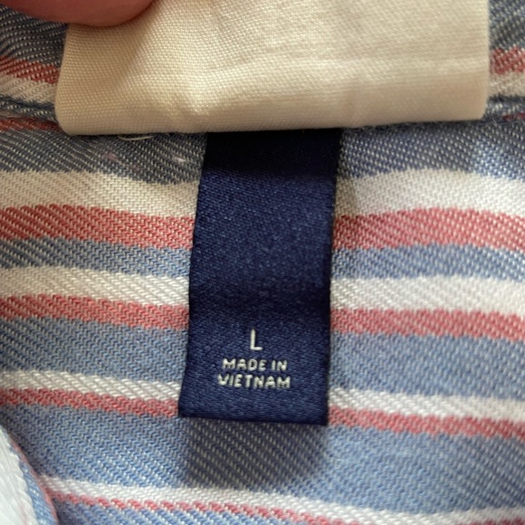 Universal Thread Button Down Short Sleeve Striped Shirt Size Large - Picture 4 of 11